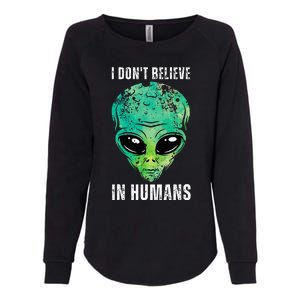 Alien Face Halloween Costume Green Turquoise Womens California Wash Sweatshirt