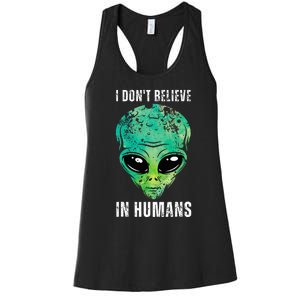 Alien Face Halloween Costume Green Turquoise Women's Racerback Tank