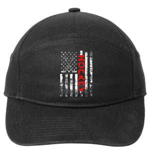 American Flag Hockey USA Patriotic Gift 7-Panel Snapback Hat