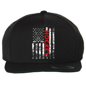 American Flag Hockey USA Patriotic Gift Wool Snapback Cap