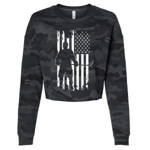 American Flag Hockey - Hockey Cropped Pullover Crew