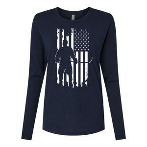 American Flag Hockey - Hockey Womens Cotton Relaxed Long Sleeve T-Shirt