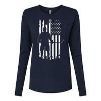 American Flag Hockey - Hockey Womens Cotton Relaxed Long Sleeve T-Shirt