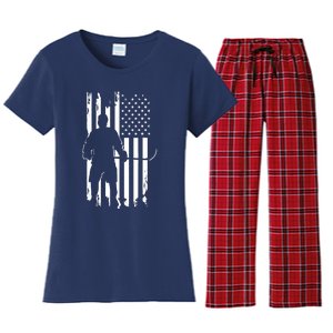 American Flag Hockey - Hockey Women's Flannel Pajama Set