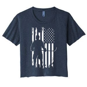 American Flag Hockey - Hockey Women's Crop Top Tee