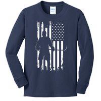 American Flag Hockey - Hockey Kids Long Sleeve Shirt