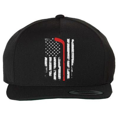 American Flag Hockey USA Patriotic Hockey Player Boy Wool Snapback Cap