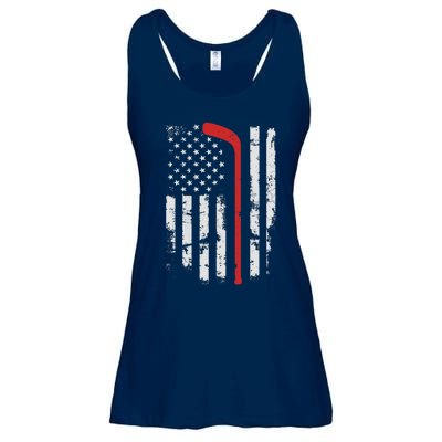 American Flag Hockey USA Patriotic Hockey Player Boy Ladies Essential Flowy Tank