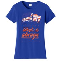 American Flag Hard Work Is Always Reward Labor Day Usa Gift Women's T-Shirt