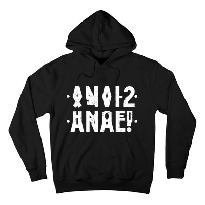 Anal Funny Hidden Message Anal? Distressed Hoodie