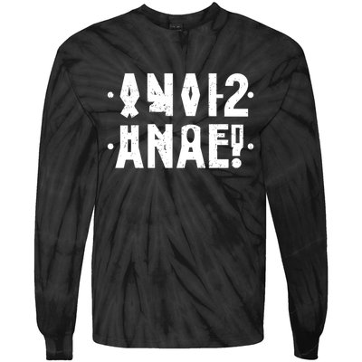 Anal Funny Hidden Message Anal? Distressed Tie-Dye Long Sleeve Shirt