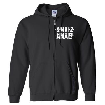 Anal Funny Hidden Message Anal? Distressed Full Zip Hoodie