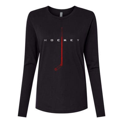 American Flag Hockey Vintage Hockey Womens Cotton Relaxed Long Sleeve T-Shirt