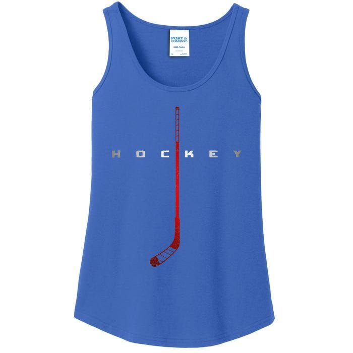 American Flag Hockey Vintage Hockey Ladies Essential Tank