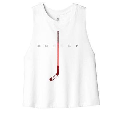 American Flag Hockey Vintage Hockey Women's Racerback Cropped Tank