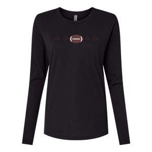 American Football Heartbeat Womens Cotton Relaxed Long Sleeve T-Shirt