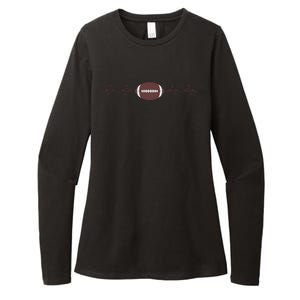 American Football Heartbeat Womens CVC Long Sleeve Shirt