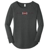 American Football Heartbeat Women's Perfect Tri Tunic Long Sleeve Shirt