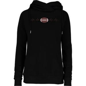 American Football Heartbeat Womens Funnel Neck Pullover Hood