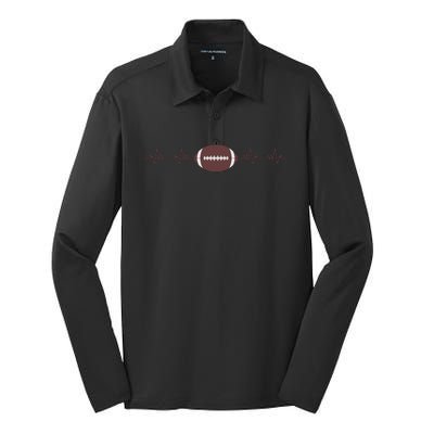 American Football Heartbeat Silk Touch Performance Long Sleeve Polo