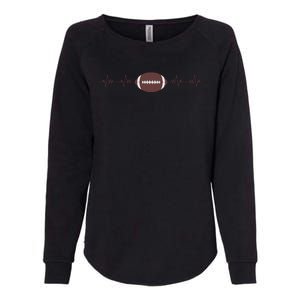 American Football Heartbeat Womens California Wash Sweatshirt