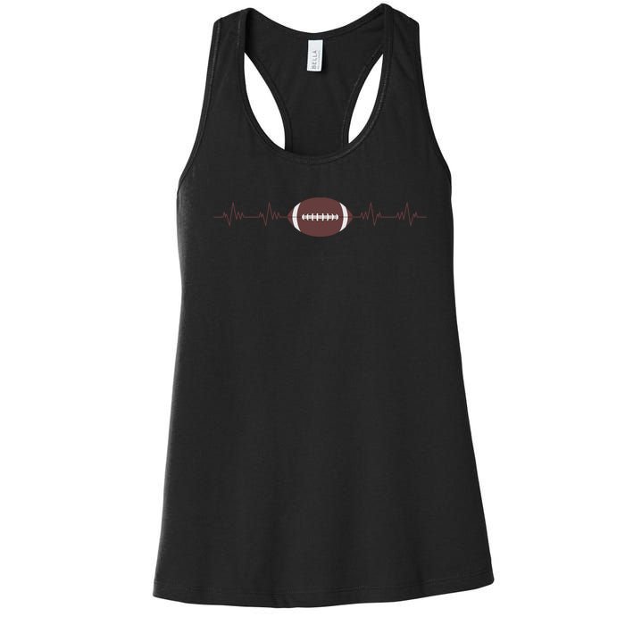 American Football Heartbeat Women's Racerback Tank