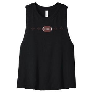 American Football Heartbeat Women's Racerback Cropped Tank