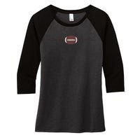 American Football Heartbeat Women's Tri-Blend 3/4-Sleeve Raglan Shirt