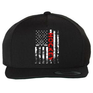 American Flag Hockey Usa Patriotic Gift Wool Snapback Cap