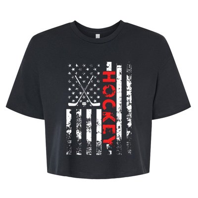 American Flag Hockey Apparel Hockey Bella+Canvas Jersey Crop Tee