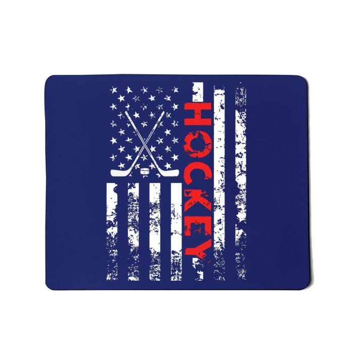 American Flag Hockey Apparel Hockey Mousepad