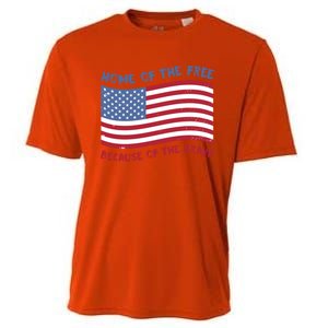 American Flag Home Of The Free Because Of The Brave Cute Gift Cooling Performance Crew T-Shirt