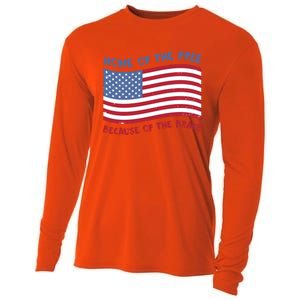 American Flag Home Of The Free Because Of The Brave Cute Gift Cooling Performance Long Sleeve Crew