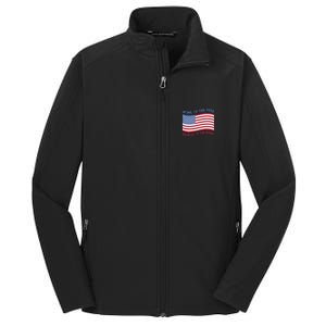 American Flag Home Of The Free Because Of The Brave Cute Gift Core Soft Shell Jacket