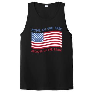 American Flag Home Of The Free Because Of The Brave Cute Gift PosiCharge Competitor Tank