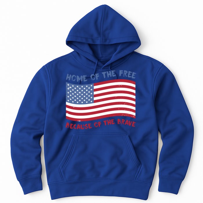 American Flag Home Of The Free Because Of The Brave Cute Gift Hoodie