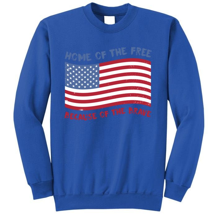 American Flag Home Of The Free Because Of The Brave Cute Gift Sweatshirt