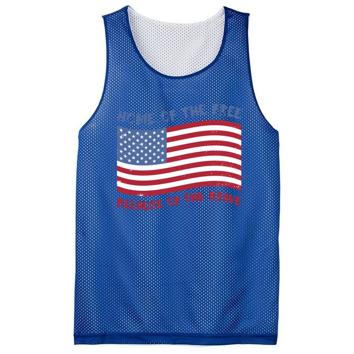 American Flag Home Of The Free Because Of The Brave Cute Gift Mesh Reversible Basketball Jersey Tank