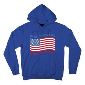 American Flag Home Of The Free Because Of The Brave Cute Gift Tall Hoodie