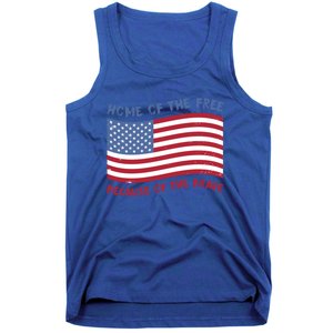 American Flag Home Of The Free Because Of The Brave Cute Gift Tank Top