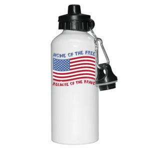 American Flag Home Of The Free Because Of The Brave Cute Gift Aluminum Water Bottle