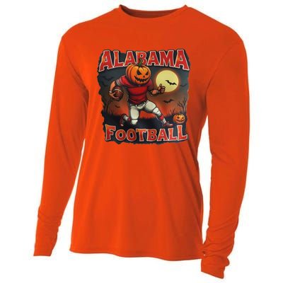 Alabama Football Halloween Pumpkin Player Spooky Alabama Cooling Performance Long Sleeve Crew