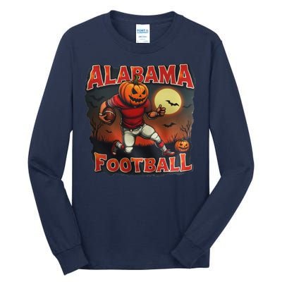 Alabama Football Halloween Pumpkin Player Spooky Alabama Tall Long Sleeve T-Shirt