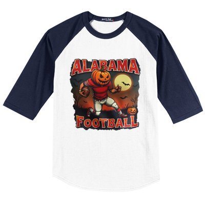 Alabama Football Halloween Pumpkin Player Spooky Alabama Baseball Sleeve Shirt