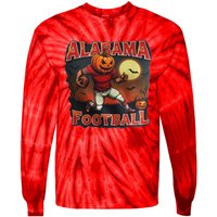 Alabama Football Halloween Pumpkin Player Spooky Alabama Tie-Dye Long Sleeve Shirt