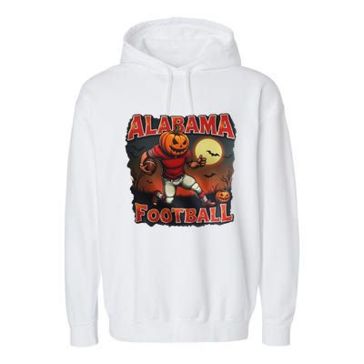 Alabama Football Halloween Pumpkin Player Spooky Alabama Garment-Dyed Fleece Hoodie