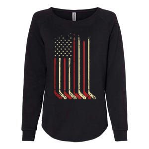 American Flag Hockey USA Patriotic Gift Womens California Wash Sweatshirt