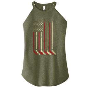 American Flag Hockey USA Patriotic Gift Women's Perfect Tri Rocker Tank