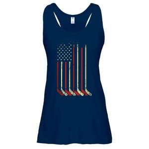 American Flag Hockey USA Patriotic Gift Ladies Essential Flowy Tank