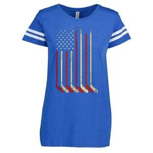 American Flag Hockey USA Patriotic Gift Enza Ladies Jersey Football T-Shirt